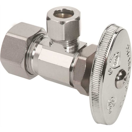 Brasscraft 1/2 in. Nom Comp Inlet x 3/8 in. OD Comp Outlet Multi-Turn Angle Stop OCR19X C